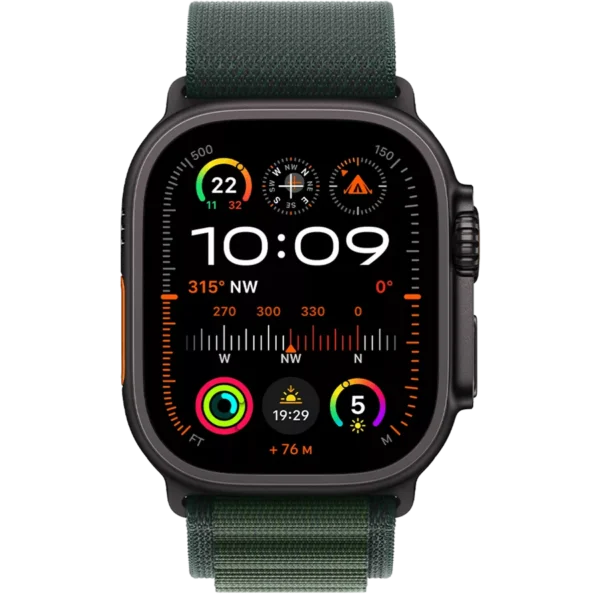 ساعت هوشمند اپل مدل اولترا نسل 2 تیتانیومی مشکی Watch Ultra 2 49mm Alpine Loop Band